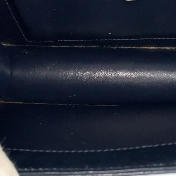 Authentic CELINE Linen Navy 2way Semi Shoulder Bag adjustable strap EUC - Picture 15 of 16